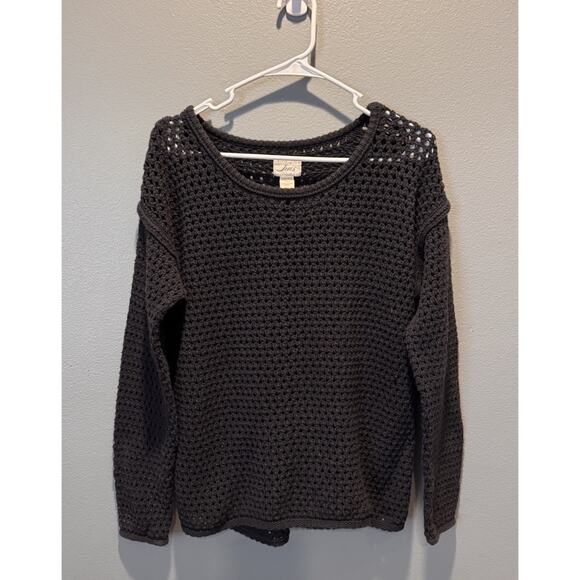 Levis Women's Crochet Oversize Open Knit Cotton Long Sleeve Size M Dark Navy - Picture 1 of 3